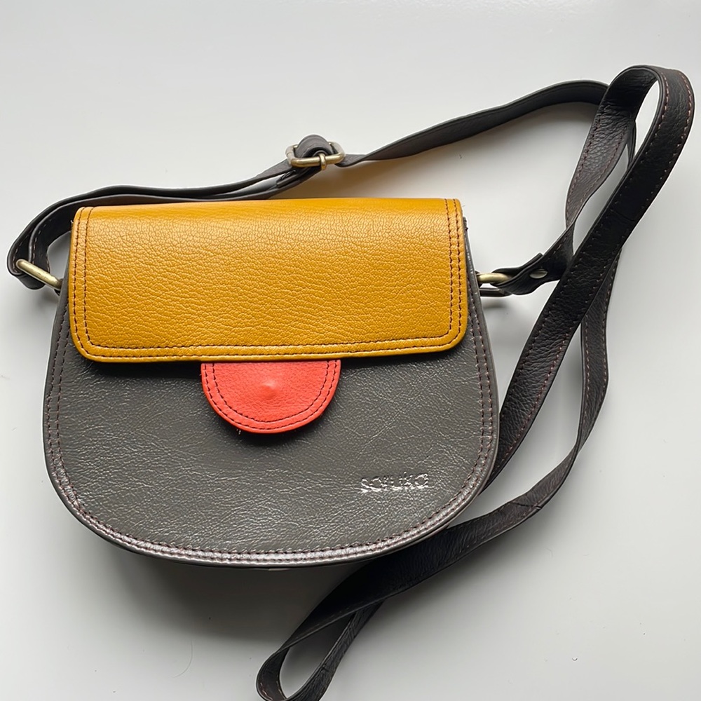 Soruka multicolored leather crossbody purse - made with repurposed leather
